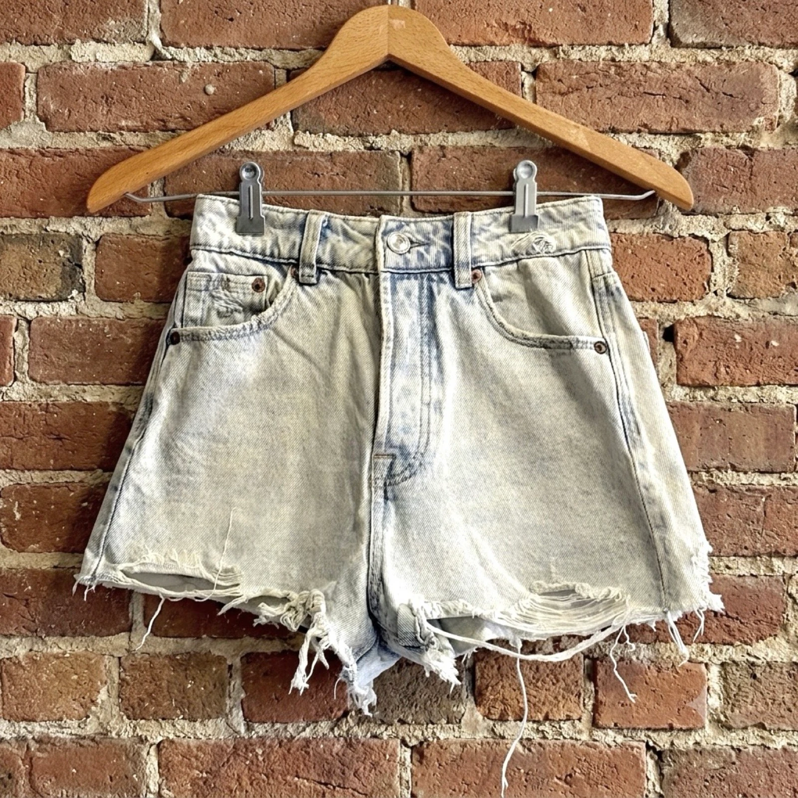 Shorts vaqueros efecto desgastado